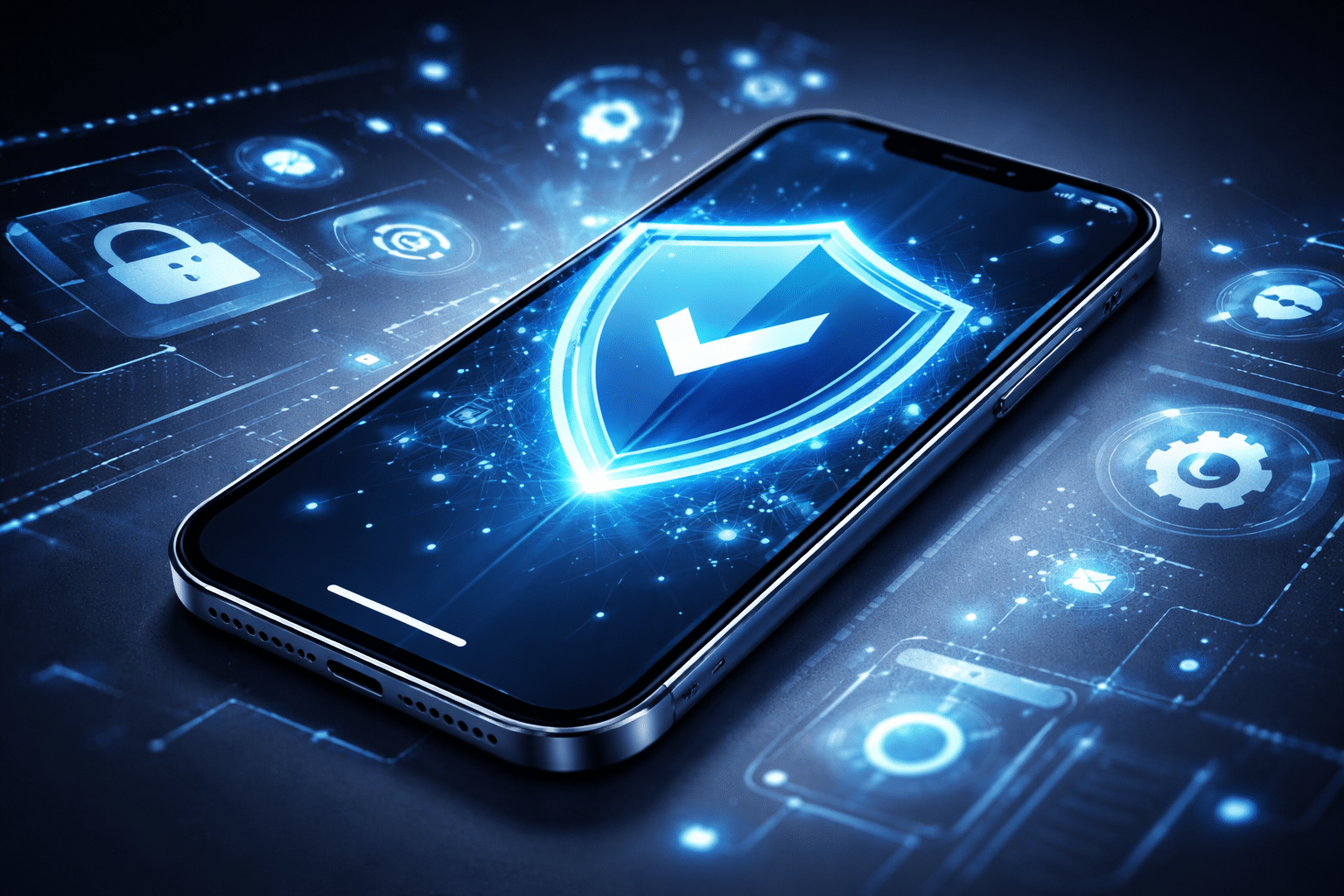 iPhone z tarczą ochronną na ekranie