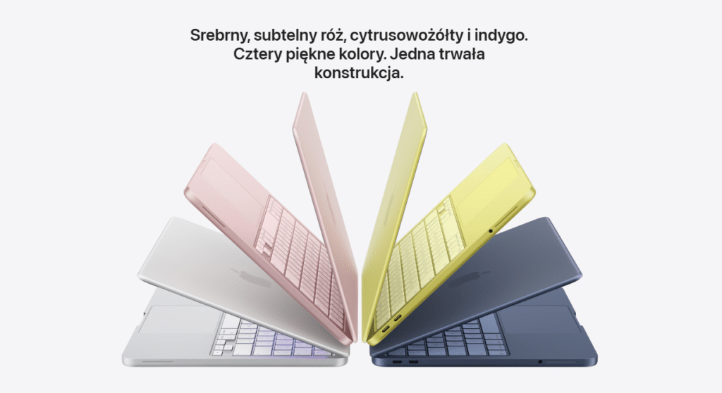 Wersje kolorystyczne nowego macbooka Neo